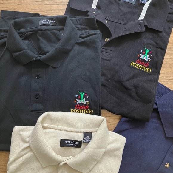 Ultra Club Think Positive Bundle of 4 Classic Polo Golf Shirts XXL - Picture 14 of 15